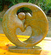 African Sculpture - Dancing Couple, 8H Shona Stone