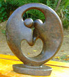 African Sculpture - Dancing Couple, 8H Shona Stone