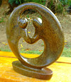 African Sculpture - Dancing Couple, 8H Shona Stone