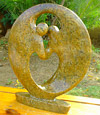 African Sculpture - Dancing Couple, 12H Shona Stone