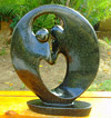 African Sculpture - Dancing Couple, 12H Shona Stone