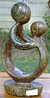 African Sculpture - Mother & child, 8H Shona Stone