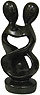 African Sculpture - Cherish Couple, 7.5H Shona Stone