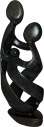 African Sculpture - Family of Three, 16H Shona Stone