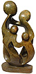 African Sculpture - Family Of Four, 11H Shona Stone