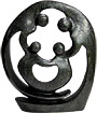 African Sculpture - Family of Four Circle, 11H Shona Stone