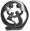 African Sculpture - Family of Four Circle, 12H Shona Stone