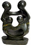African Sculpture - Family of Four, 6H Shona Stone