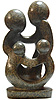 African Sculpture - Family of Four, 7.25H Shona Stone