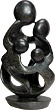 African Sculpture - Kissing Family Of Four, 10H Shona Stone