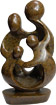 African Sculpture - Family Of Four, 9H Shona Stone