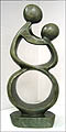 African Sculpture - Mother and Child, 15H Shona Stone