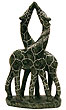 African Sculpture - Kissing Giraffes, 6.5H Shona Stone
