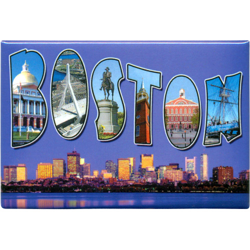 Boston Skyline Souvenir Metal Magnet