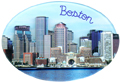 Boston City Skyline Souvenir Magnet - Oval