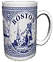 Boston Themed Delft Blue Coffee Mug