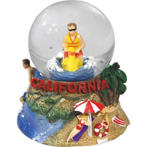 California Beach Snow Globe, 2.75H