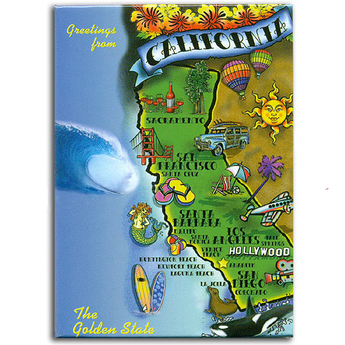 California State Magnet - Map of the Golden State