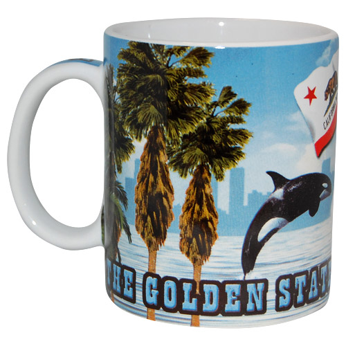 California Souvenir Mug with State Map/Tourist Attractions, photo-2