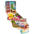 Scenic California State Map, Large Acrylic Magnet