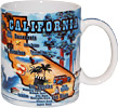 California Souvenir Mug with State Map/Tourist Attractions