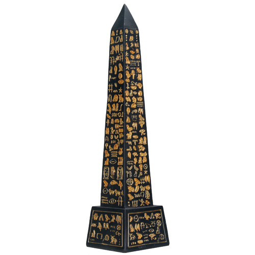 Black Egyptian Obelisk Replica, 8.5H