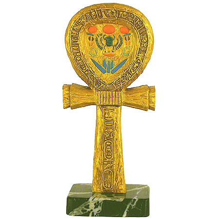 Ankh Gold and Color Statue on Marble Case, 9