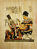 King Tutankhamon and His Wife 16x12 Papyrus Painting