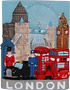 London Collage Souvenir Fridge Magnet