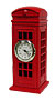 Telephone Booth Table Clock, Red
