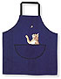 Cat and Feather Blue Denim Kitchen Apron