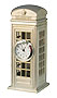 Telephone Booth Table Clock, Silver