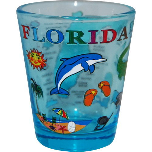 Florida State Map Souvenir Shot Glass - Blue