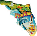 Florida Scenes State Map - Large Acrylic Magnet