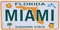Miami Mini License Plate Magnet, Metal