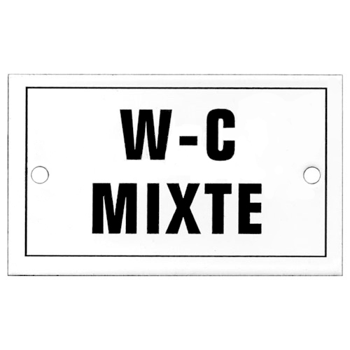 French Enamel Sign, W-C Mixte, 4x2.5