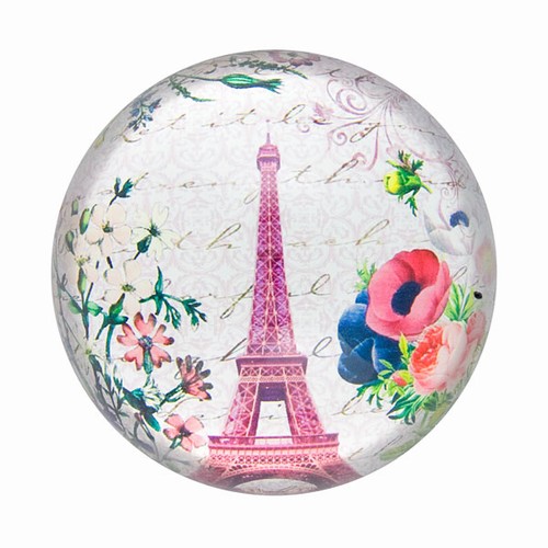 Paris Glass Magnet - Floral Eiffel Tower