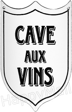 French Enamel Sign, Cave Aux Vins