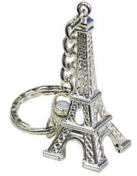 Eiffel Tower Miniature Replica, Silver Color Key Chain
