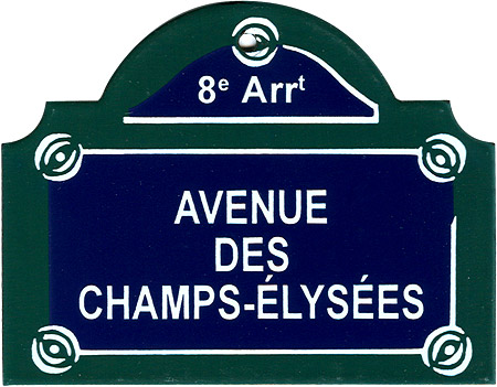 Paris Street Sign, Avenue Des Champs-Elysees, 4x3