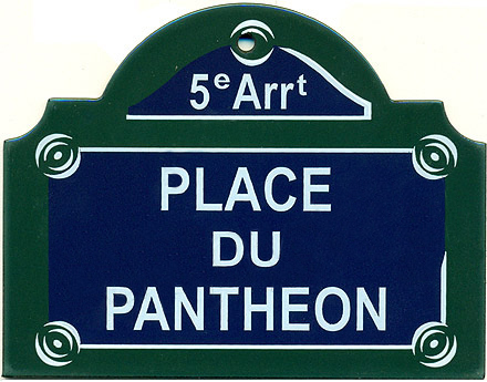 Paris Street Sign, Place Du Pantheon, 4x3