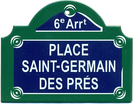 Paris Street Sign, Place Saint-Germain des Pres, 4x3