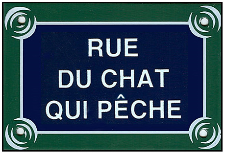 Paris Street Sign Replica, Rue Du Chat Qui Peche, 6x4