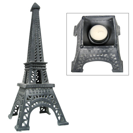 14 Eiffel Tower Candle Holder - Silver Color Miniature