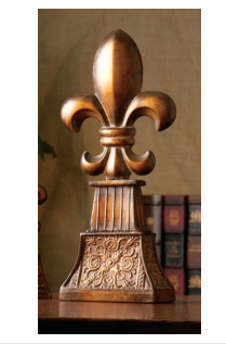 Brass Fleur de Lis Finial, 10-3/4H