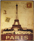 Paris Eiffel Tower Postal, Metal Wall Plaque