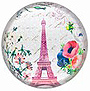 Paris Glass Magnet - Floral Eiffel Tower