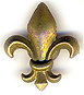 3D Fleur de Lis Design Fridge Magnet, Antique Brass