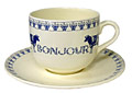 Bonjour Blue Cow - Jumbo Cup & Saucer