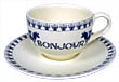 Bonjour Blue Cow - Tea Cup & Saucer